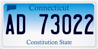 CT license plate AD73022