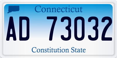 CT license plate AD73032