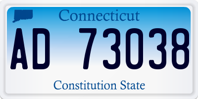 CT license plate AD73038