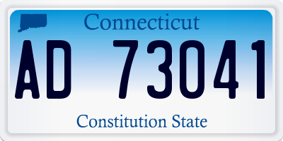 CT license plate AD73041