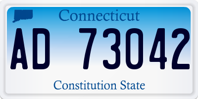 CT license plate AD73042