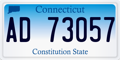 CT license plate AD73057