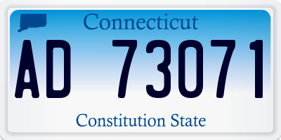 CT license plate AD73071