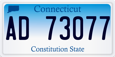 CT license plate AD73077