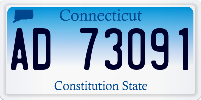 CT license plate AD73091