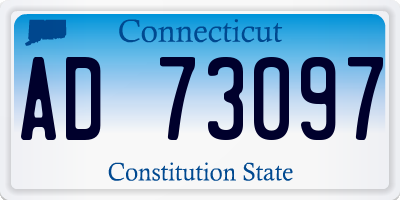 CT license plate AD73097