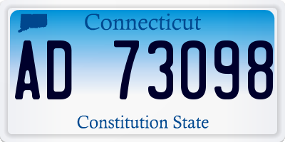 CT license plate AD73098