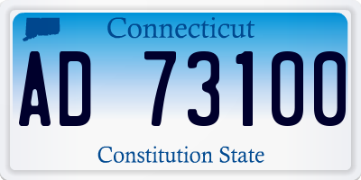 CT license plate AD73100