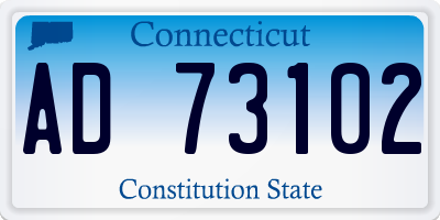CT license plate AD73102