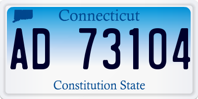 CT license plate AD73104