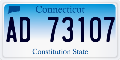 CT license plate AD73107
