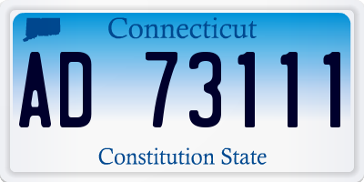 CT license plate AD73111
