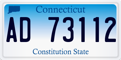 CT license plate AD73112