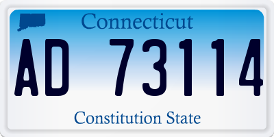 CT license plate AD73114