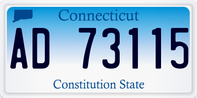 CT license plate AD73115