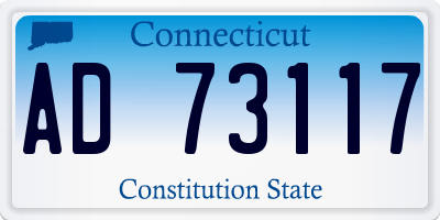 CT license plate AD73117