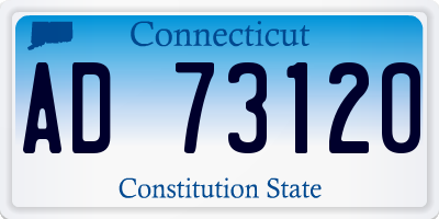 CT license plate AD73120