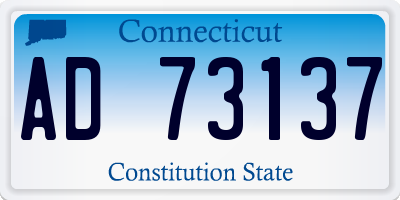 CT license plate AD73137