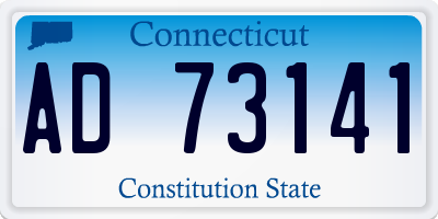 CT license plate AD73141