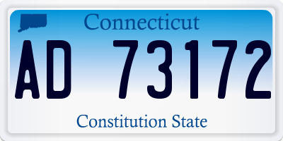 CT license plate AD73172