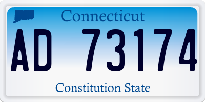 CT license plate AD73174