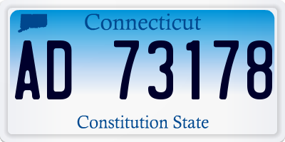 CT license plate AD73178