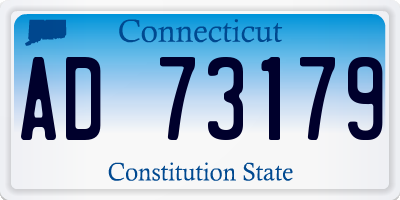 CT license plate AD73179