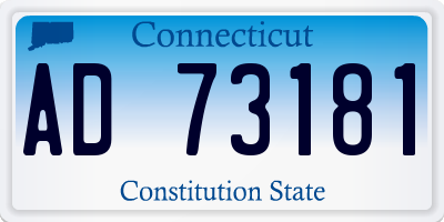 CT license plate AD73181