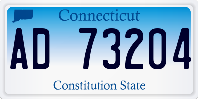 CT license plate AD73204