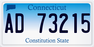 CT license plate AD73215