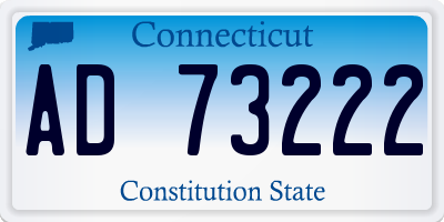 CT license plate AD73222