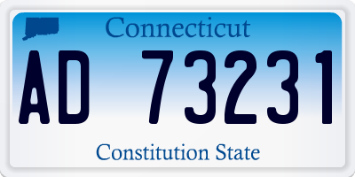 CT license plate AD73231