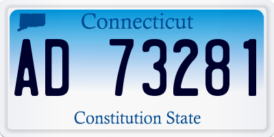 CT license plate AD73281