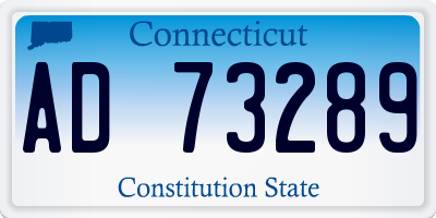 CT license plate AD73289