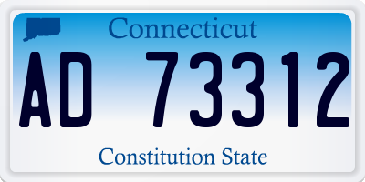 CT license plate AD73312