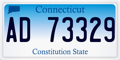 CT license plate AD73329