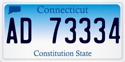 CT license plate AD73334