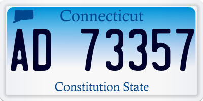 CT license plate AD73357
