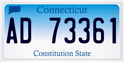 CT license plate AD73361