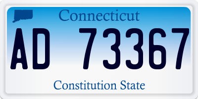 CT license plate AD73367