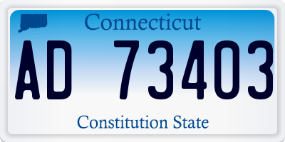 CT license plate AD73403