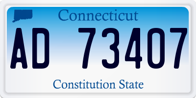 CT license plate AD73407