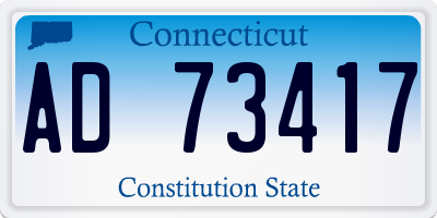 CT license plate AD73417