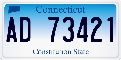CT license plate AD73421