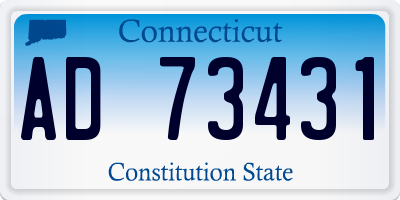 CT license plate AD73431