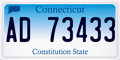 CT license plate AD73433