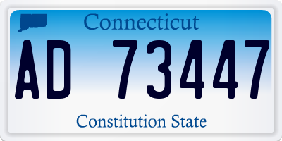 CT license plate AD73447