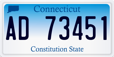 CT license plate AD73451