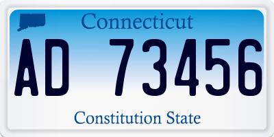 CT license plate AD73456