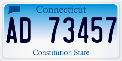 CT license plate AD73457